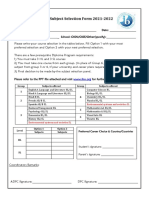 IBDP Subject Selection Form - 2021-22