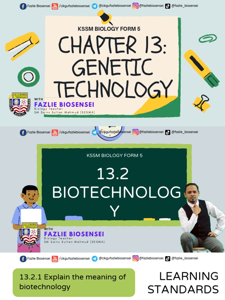 Genetic Technology: KSSM Biology Form 5 | PDF | Biotechnology | Genetic ...