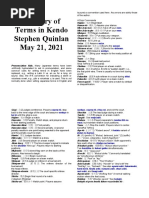 Glossary of Terms in Kendo Stephen Quinlan May 21, 2021: Men Men