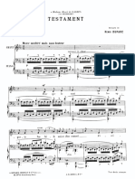 Complete Score (Original Key) - Testament (Duparc)