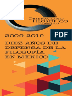 2009-2019 Diez Años de Defensa de La Filosofía en México