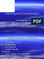 Learning Reinforcement Schedules and Conditioning Techniques