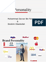 Brand Personality: Muhammad Zavvar Bin Farooq & Ibrahim Obaidullah