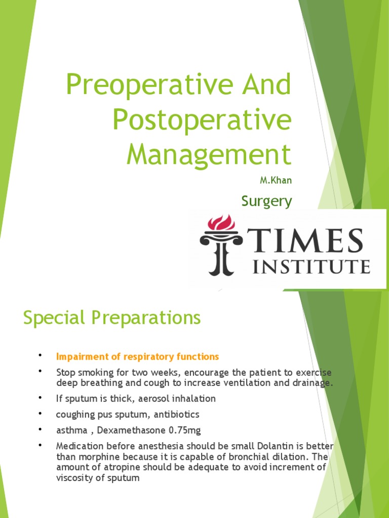 Preoperative and Postoperative Care Guide | PDF | Kidney | Anesthesia
