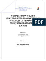 Compilation of Solved (Plates-Quizzes-Examinations) in Principles of Reinforced/ Pre-Stressed Concrete 1 (CE 325)