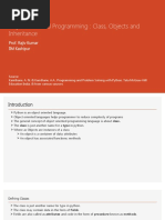 Object Oriented Programming: Class, Objects and Inheritance