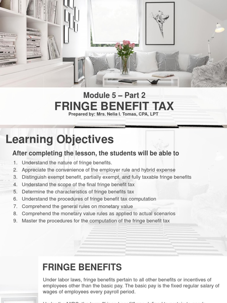 Understanding Philippine Fringe Benefit Tax Calculating Tax Liability