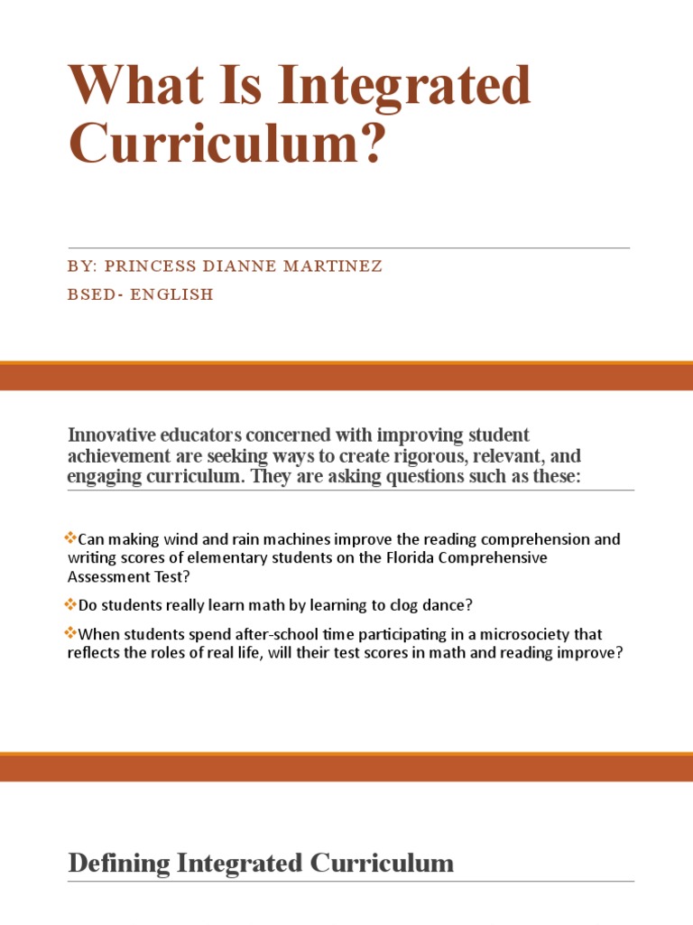 What Is Integrated Curriculum Definition