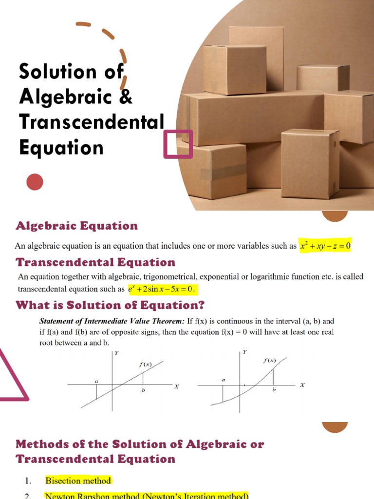 Solving Algebraic and Transcendental Equations | PDF | Equations ...