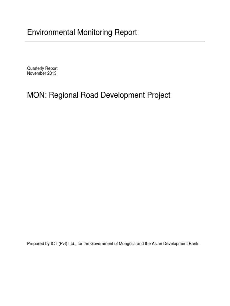 Environmental Monitoring Report | Download Free PDF | Road ...
