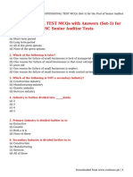PROFESSIONAL TEST MCQs (Set-1) For The Post of Senior Auditor