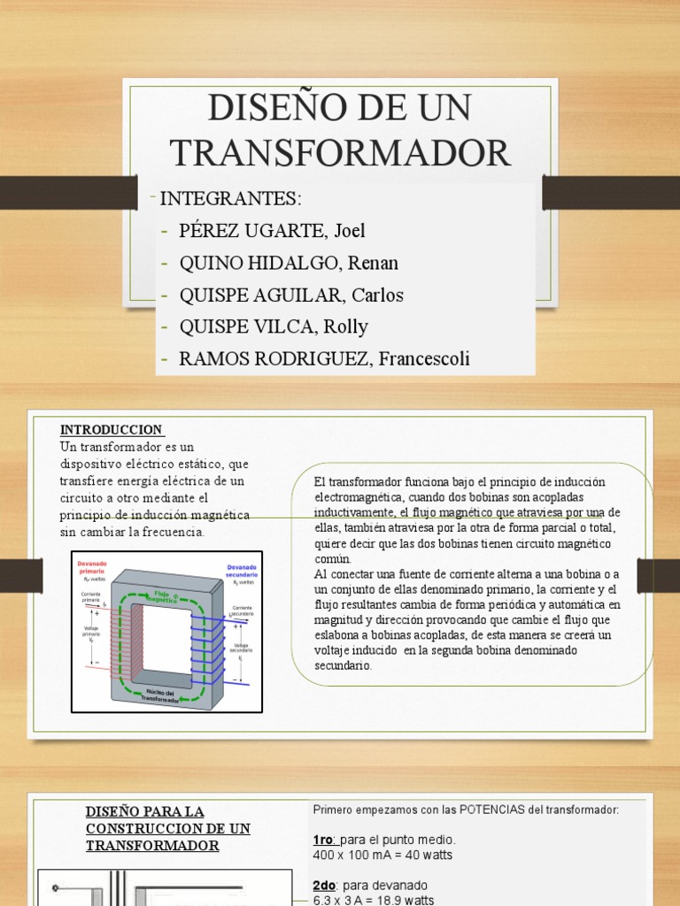 Diseño y Cálculo de Transformador | PDF | Transformador | Energia electrica
