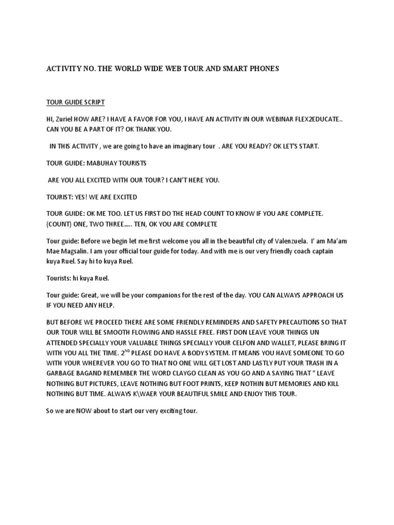 Tour Guide Script PDF Philippines