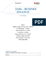 Bafi3184 - Businee Finance: Case Study