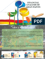 Financial Analysis of Asian Paints: - Kanika Rajput - 20RM923 - PGDM-RM