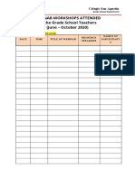 Seminars Attended (Blank Form)