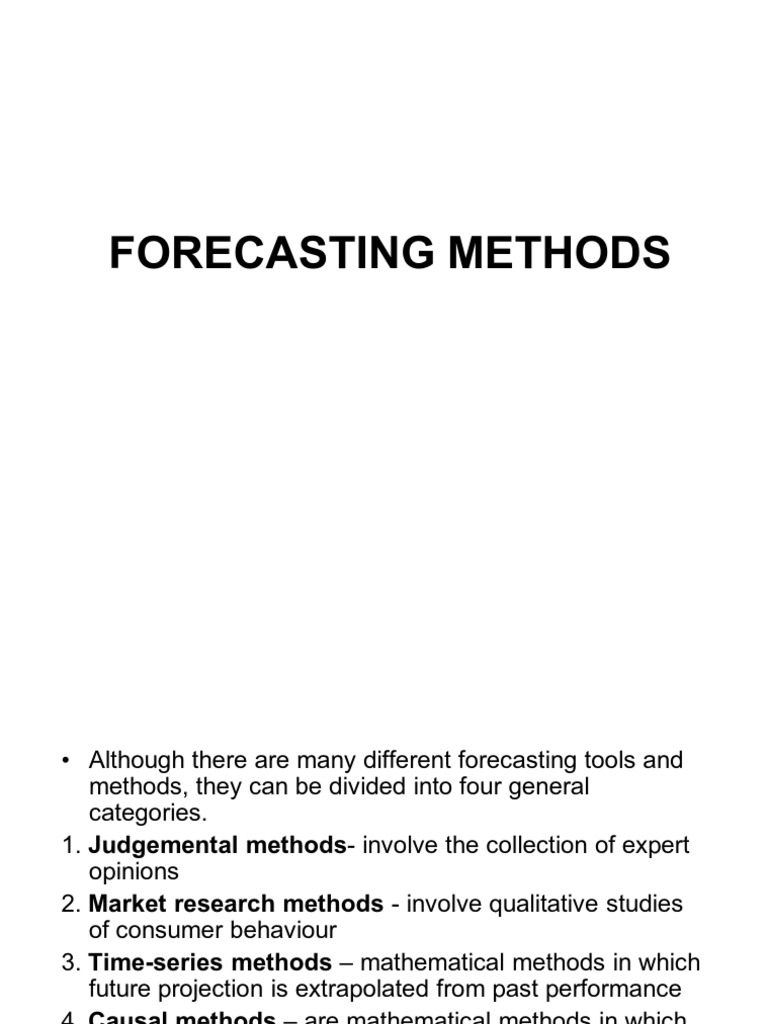 Forecasting Methods | PDF