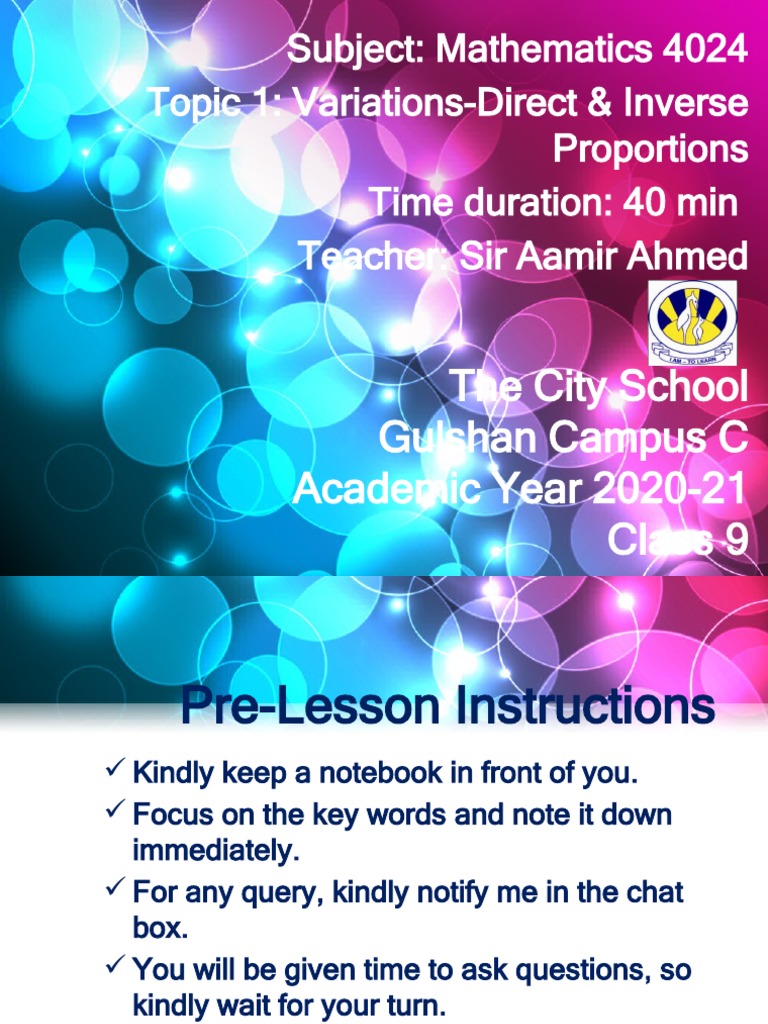 Direct and Inverse Proportions for Grade 9 | PDF | Speed | Variable ...