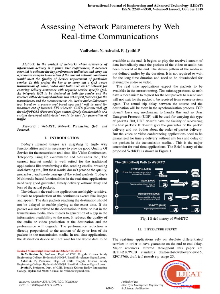 Assessing Network Parameters by Web Real-Time Communications | PDF ...