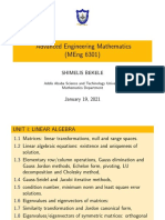 Advanced Engineering Mathematics (Meng 6301) : Shimelis Bekele