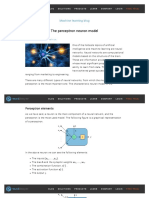 The Perceptron Neuron Model - Machine Learning Blog