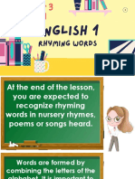 Recognizing Rhyming Words in Nursery Rhymes and Poems