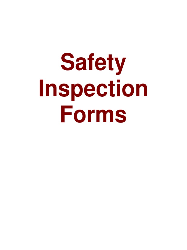 Safety Inspection Forms and Guidelines | PDF | Occupational Safety And ...