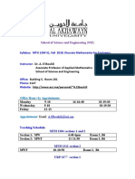 Syllabus: MTH 1304 S1, Fall 2018: Discrete Mathematics For Engineers