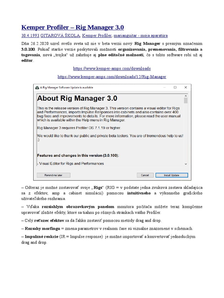 Kemper Profiler Rig Manager 3 PDF