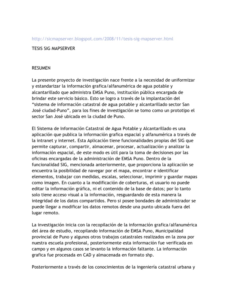 Tesis Sig Mapserver | PDF | Sistema de información geográfica ...