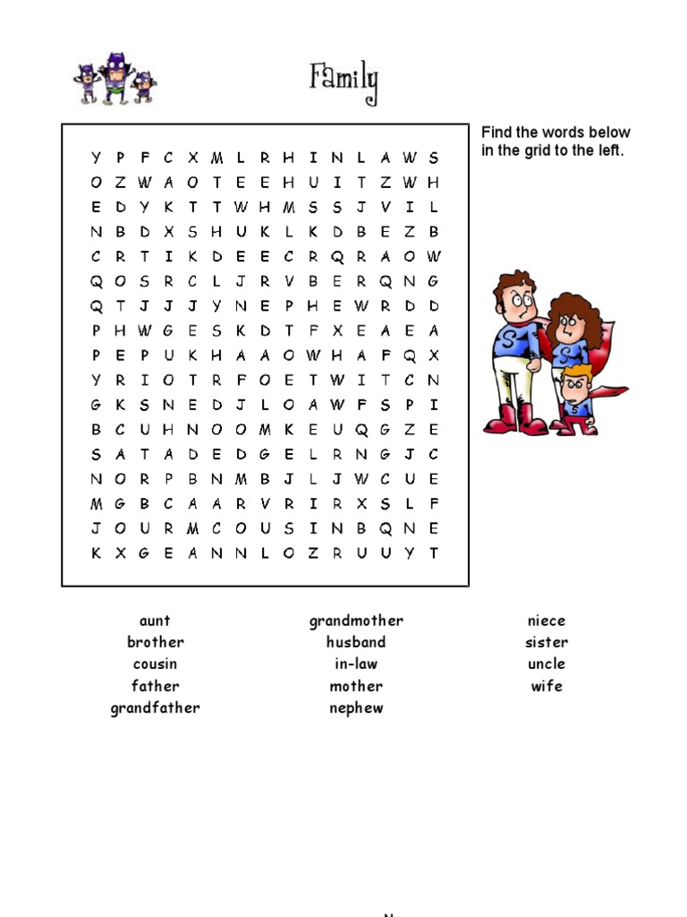 Family Word Search