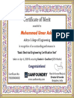 Basic Electrical Engineering Test Certificate
