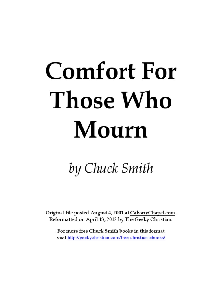 Comfort For Those Who Mourn | PDF | Archery | Eternal Life (Christianity)