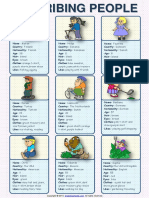 Describing People Esl Speaking Cards Worksheet