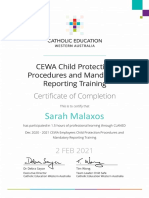mandatory reporting certificate