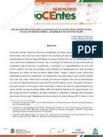 Uso Das Tecnologias Educacionais Nas Aulas de Língua Portuguesa Na Eja No Ensino Médio, A Partir Do Uso Do Whatsapp