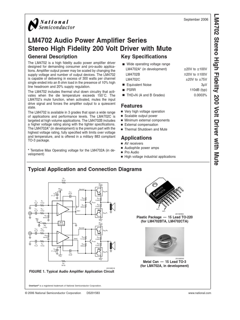 LM4702 | Amplifier | Bipolar Junction Transistor
