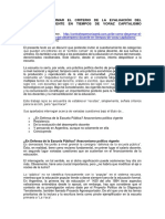 DE CÓMO DESARMAR EL CRITERIO DE LA EVALUACIÓN DEL DESEMPEÑO DOCENTE EN TIEMPOS DE VORAZ CAPITALISMO NEOLIBERAL