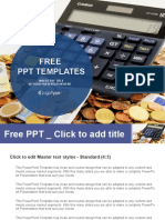 Calculator and Euro Banknotes PowerPoint Templates Standard