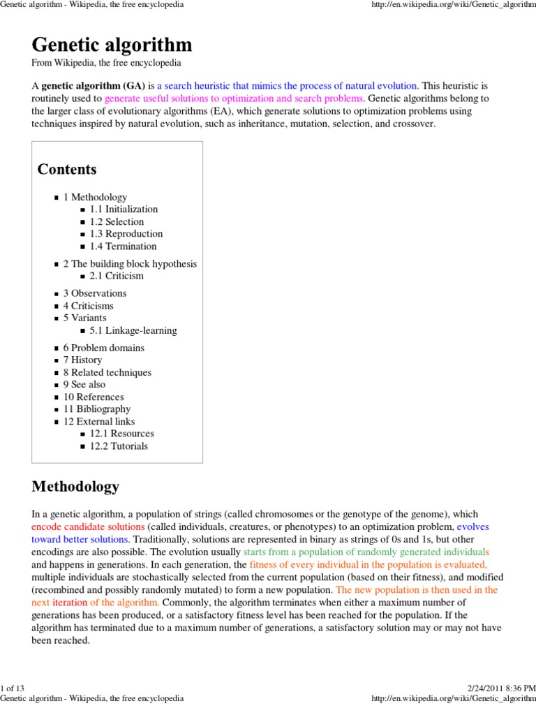 Genetic Algorithm | PDF | Genetic Algorithm | Mathematical Optimization
