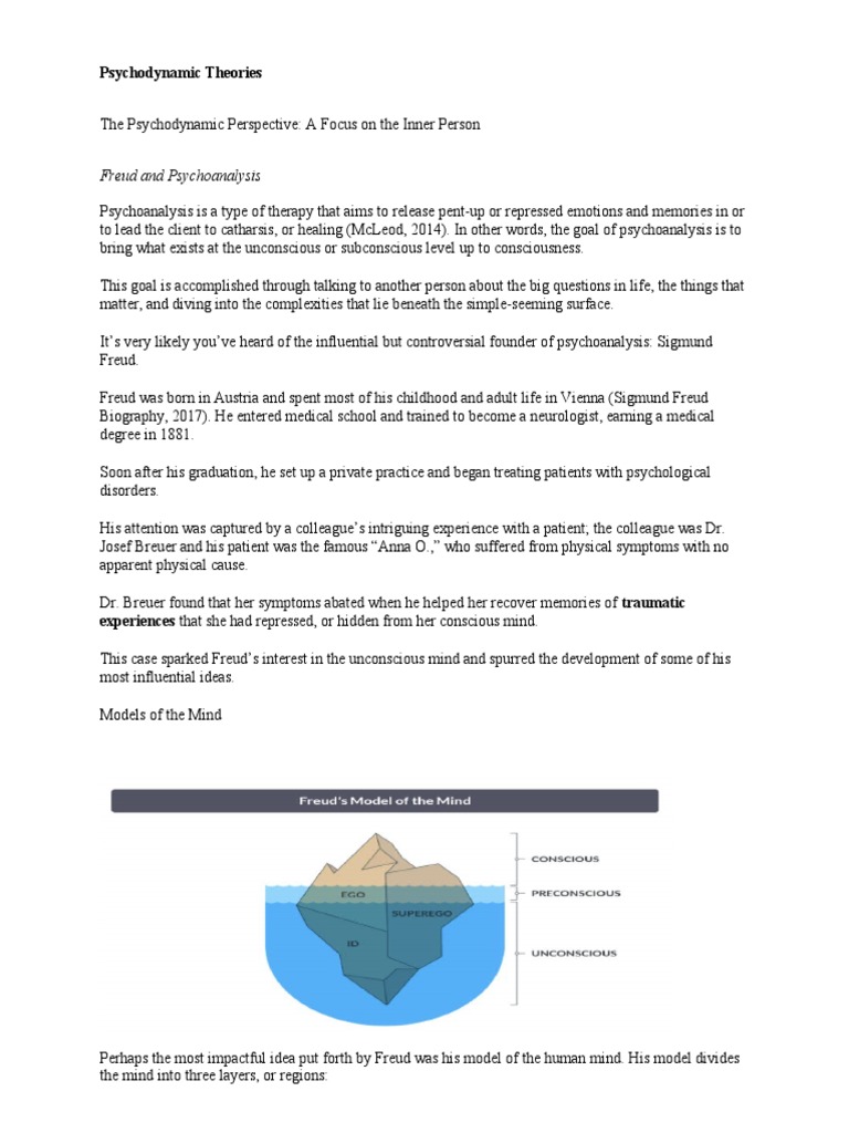 Freud And Psychoanalysis Psychodynamic Theories Pdf Id