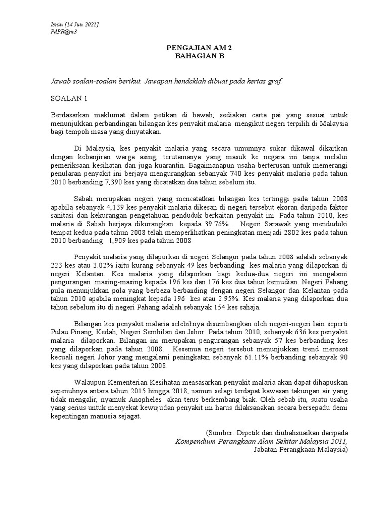 Jawab Soalan-Soalan Berikut. Jawapan Hendaklah Dibuat Pada Kertas 