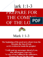 Mark 1:1-3: Prepare For The Coming of The Lord