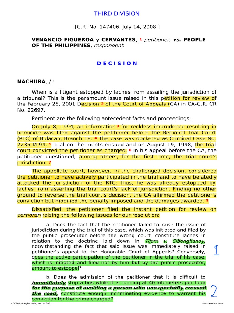 Petitioner Respondent Venancio Figueroa Y Cervantes, People of The