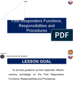 First Responders Functions, Responsibilities and Procedures