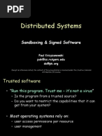 Distributed Systems: Sandboxing & Signed Software