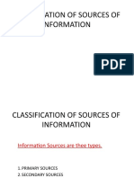 Classification of Sources of Information