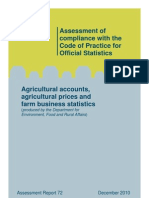 Assessment of Compliance With The Code of Practice For Official Statistics