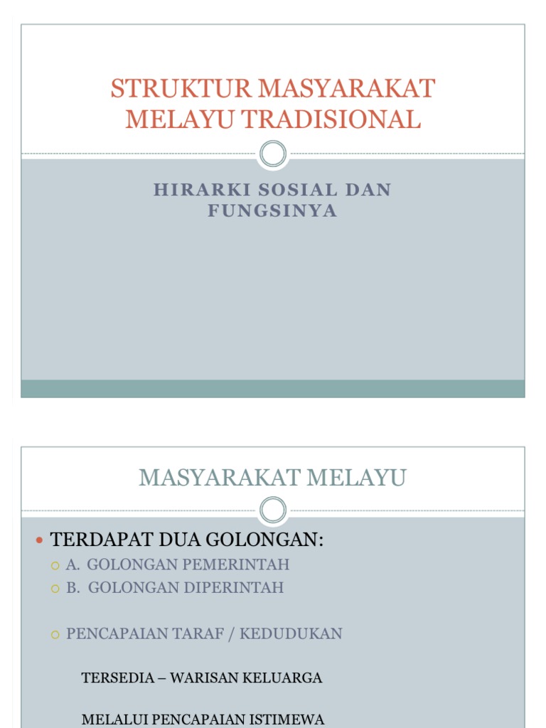 Struktur Masyarakat Melayu Tradisional Pdf
