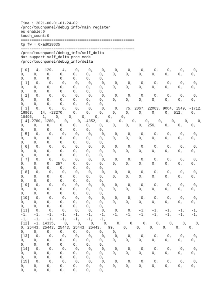 Touchpanel Debug Info Report | PDF | Home & Garden